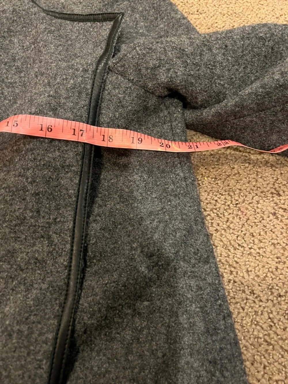 Lafayette 148 gray black leather wool jacket large color smoke - Picture 9 of 11